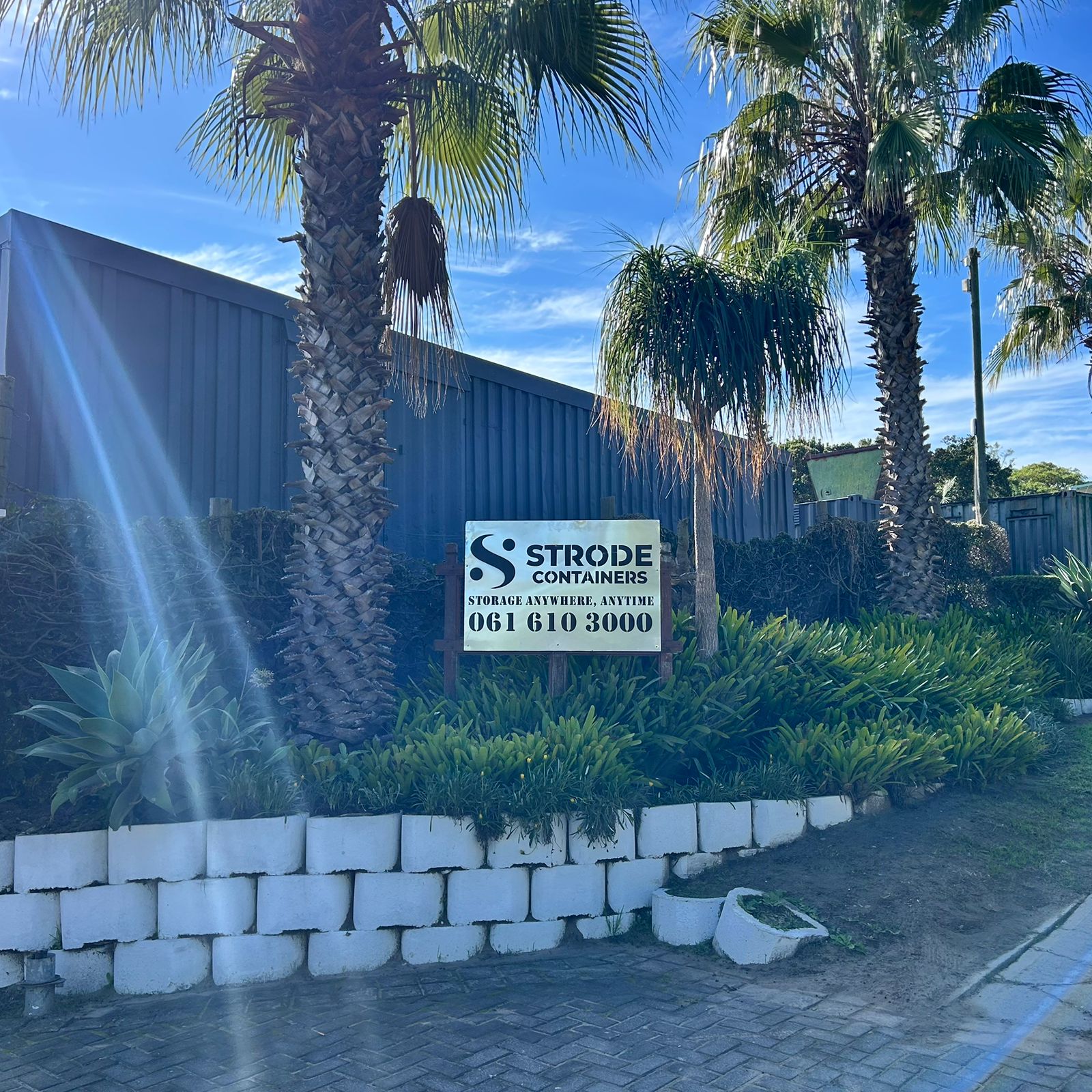 Entrance to the Strode Containers premises at 31 Vigilance Drive, Knysna